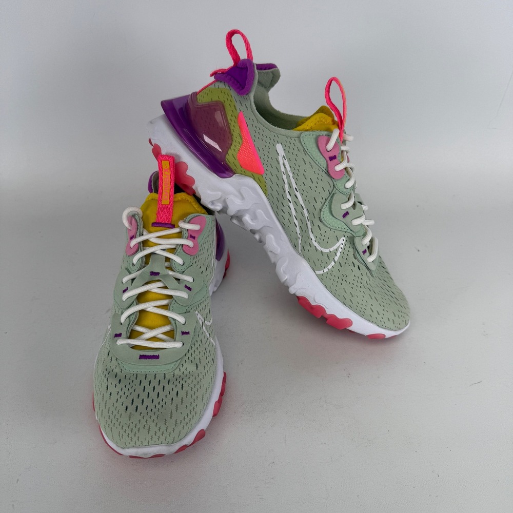Nike React Vision Pistachio Frost Vivid Purple CI7523-300 Mens 8.5 Running Shoes